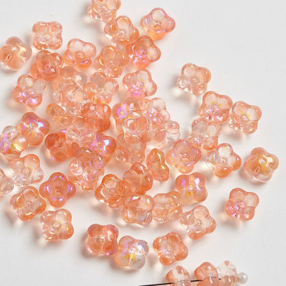 TK186 10pcs Osmanthus flower with holes, 10mm glass beads, handmade DIY jewelry, bracelet, necklace, earrings, accessories, material