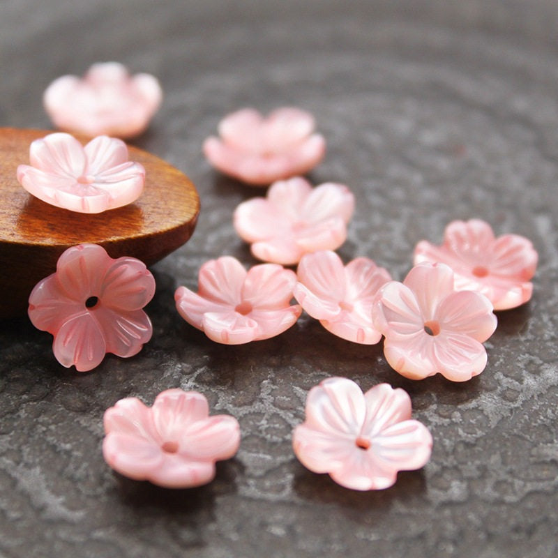 X2428 12mm Pure Natural Shell Five-Petal Bowl Flower Mother-of-Pearl Shell Petal DIY Hand Chain Necklace Ancient Style Earrings Brooch Materials Set Accessories