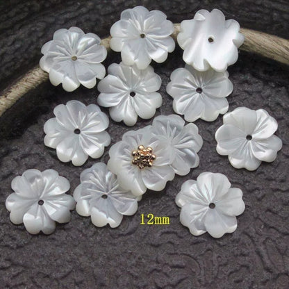 X2430 8/10/12/15 Pure natural shell carved peach blossom DIY bracelet, necklace, ancient-style earrings, brooches. Materials package, accessories