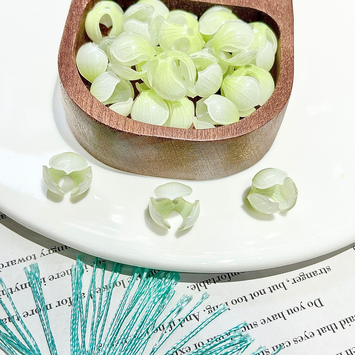 X2301 Resin Heat Shrink Bell Orchid Bud & Petal Charms, DIY Accessories for Bracelet Necklace Earring Making