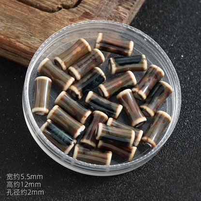 TK172 5Pcs Each pack contains 5 ceramic beads. Colorful High-Temperature Ceramic Bamboo Joint Tube Pearl Beads DIY Handmade Bracelet Necklace Earrings Jewelry Making Accessories Craft Supplies