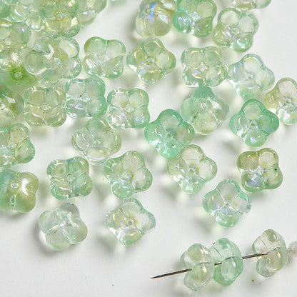 TK186 10pcs Osmanthus flower with holes, 10mm glass beads, handmade DIY jewelry, bracelet, necklace, earrings, accessories, material