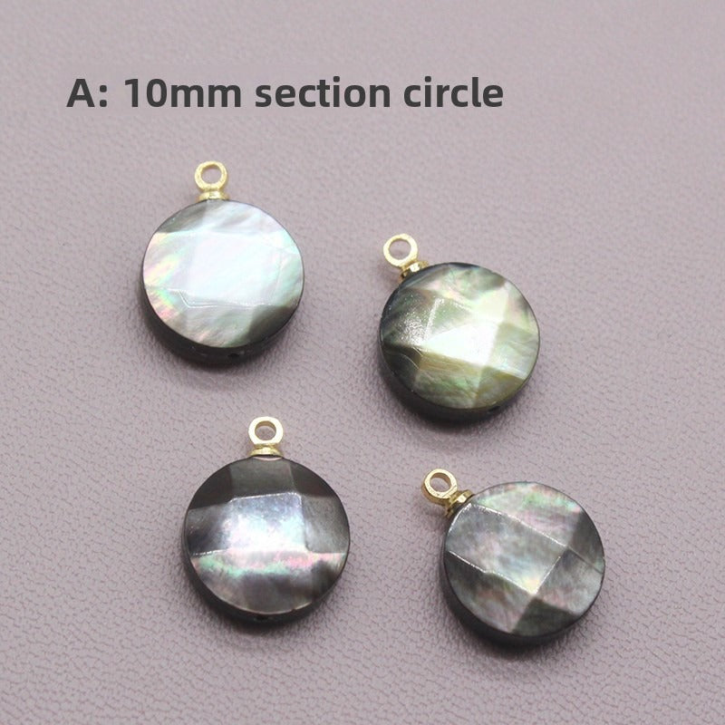 X2423 14K Gold Copper Plated Square & Heart Black Bezel Cut Pendant Charms, DIY Handmade Bracelet Necklace Earring Jewelry Making Accessories