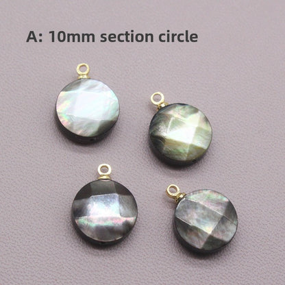 X2423 14K Gold Copper Plated Square & Heart Black Bezel Cut Pendant Charms, DIY Handmade Bracelet Necklace Earring Jewelry Making Accessories