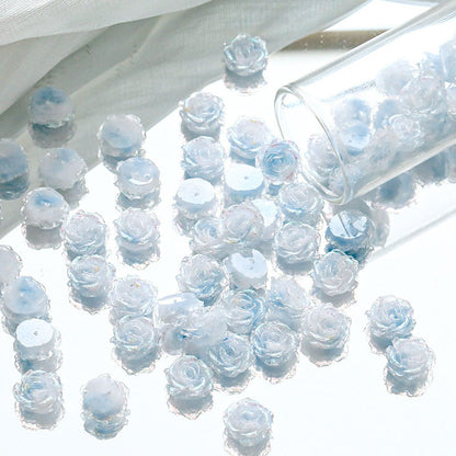 10pcs Flower  With holes Tie‑Dye Drilled Soft Rose Flower Beads, DIY Beading Supplies for Bracelet Necklace Jewelry Making