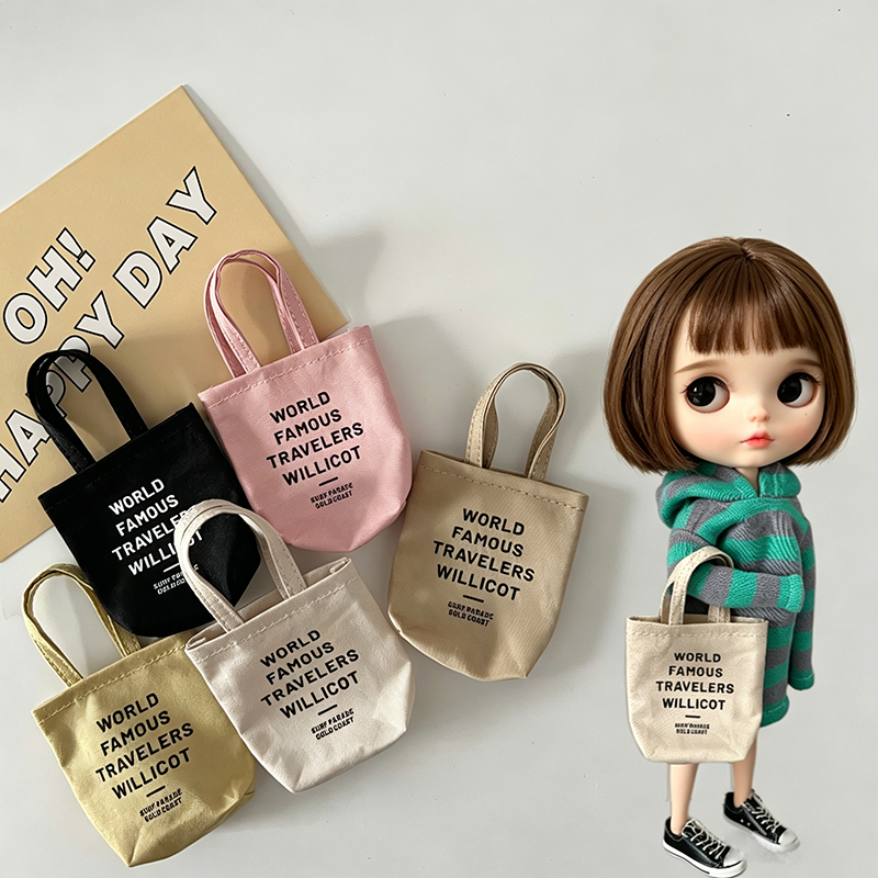 BJD581 30 Days Preorder Suitable for OB22, OB24, BJD, Blythe, Azone doll | Handmade Printed Canvas Mini Tote Bag, Custom Available, New Arrival, Worldwide Shipping