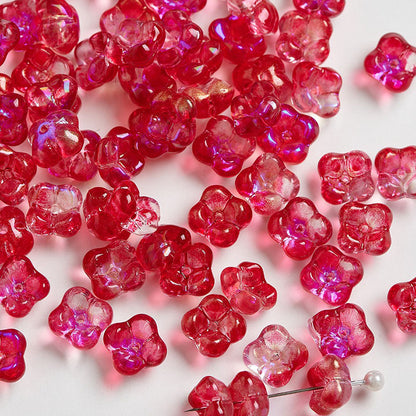 TK186 10pcs Osmanthus flower with holes, 10mm glass beads, handmade DIY jewelry, bracelet, necklace, earrings, accessories, material