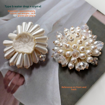X2441 Pearl Sequins & Handmade Flower Applique Decorative Charms | DIY Bracelets Necklaces Earrings Hair Clips Clothing Bag Accessories