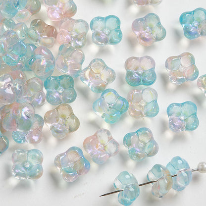 TK186 10pcs Osmanthus flower with holes, 10mm glass beads, handmade DIY jewelry, bracelet, necklace, earrings, accessories, material