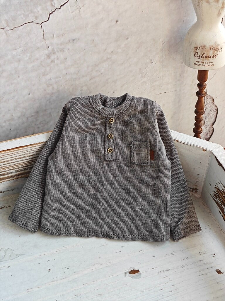 BJD592 30 Days Preorder Suitable for OB22, OB24, BJD, Blythe, Azone Doll | Vintage Washed Linen Rolled Edge Casual Pants & Long Sleeve T-shirt, Classic Outfit, Worldwide Shipping