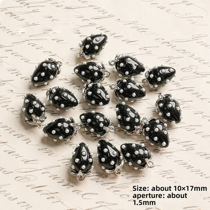 X2442 Cute Rhinestone Pearl 3D Strawberry Pendants, Large & Medium Size, DIY Handmade Accessories for Bracelets, Necklaces, Earrings & Phone Charms