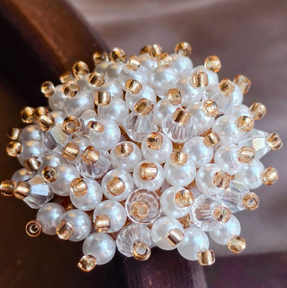 X2413 Hand Wrapped Crystal Glass Beaded Flower Brooch Core, DIY Craft Accessories Materials for Handmade Bracelet Necklace Earring Jewelry Making Supplies