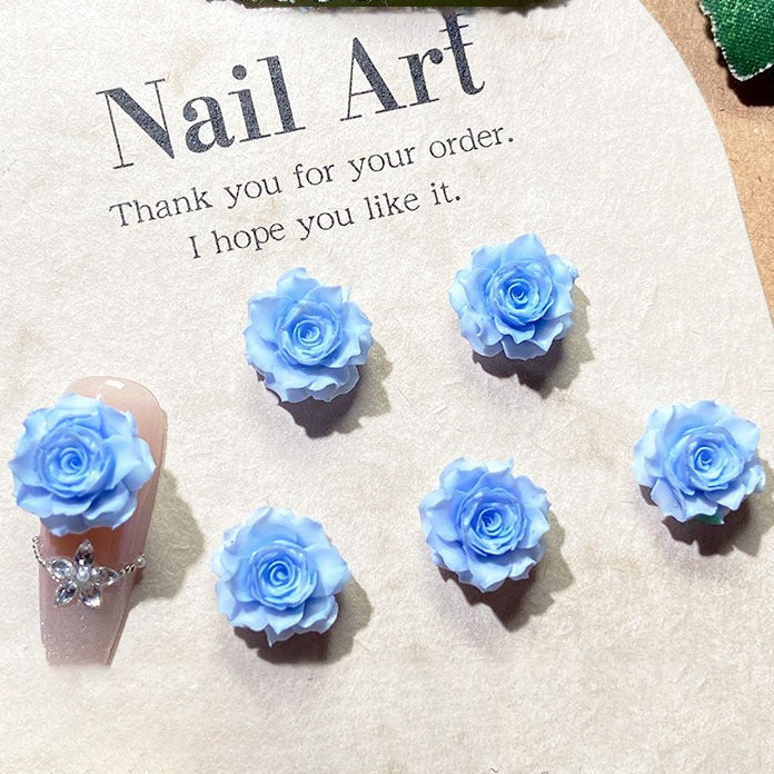 X2645 10Pcs 3D True‑Love Rose Solid Color Resin Soft Rubber Flowers, DIY Craft Materials for Ancient‑Style Hairpin, Hair Clip, Bracelet, Necklace, Earring & Nail Art Accessories