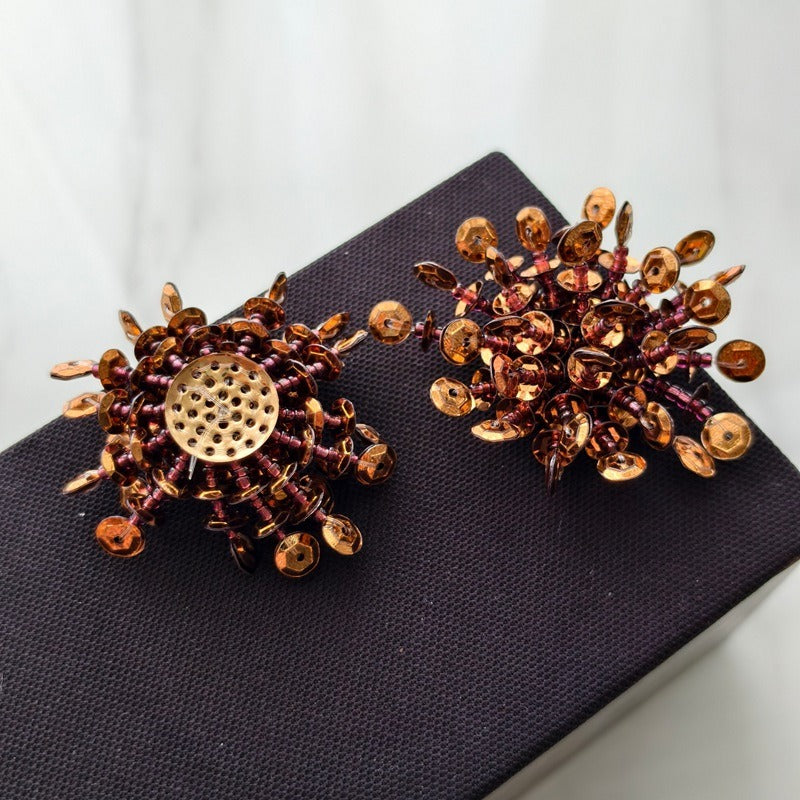 X2411 Hand Woven Color Sequins Flower Half-Finished Beads, DIY Craft Accessories Supplies for Handmade Bracelet Necklace Earring Jewelry Making