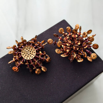 X2411 Hand Woven Color Sequins Flower Half-Finished Beads, DIY Craft Accessories Supplies for Handmade Bracelet Necklace Earring Jewelry Making