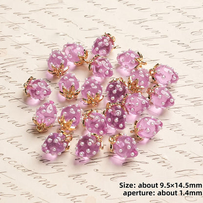 X2442 Cute Rhinestone Pearl 3D Strawberry Pendants, Large & Medium Size, DIY Handmade Accessories for Bracelets, Necklaces, Earrings & Phone Charms