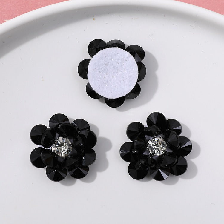X2323 Double Layer Shiny Rhinestone Flower Charms Multi Color DIY Base for Earrings Rings Brooch Craft Supplies Bulk Wholesale