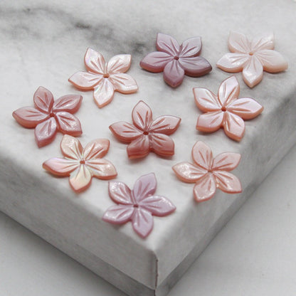 X2426 15/18/20mm mother-of-pearl powder shell five-petal cherry blossom DIY handmade bracelet, necklace, hairpin, hair accessory, clothing accessory, jewelry component material