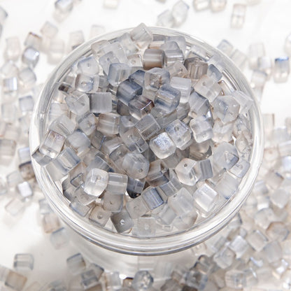 TK187 About 50pcs 7mm square sugar crystal clear glass beads, transparent matte beads, handcrafted DIY jewelry, handcrafted bracelet, necklace, earrings, accessory materials