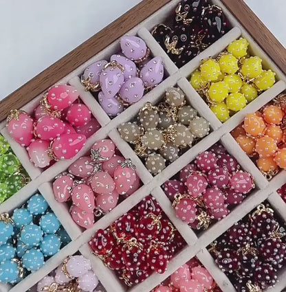 X2442 Cute Rhinestone Pearl 3D Strawberry Pendants, Large & Medium Size, DIY Handmade Accessories for Bracelets, Necklaces, Earrings & Phone Charms