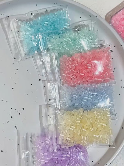 TK86 Approx 10g Rainbow Donut Shaped High Quality Wire Cut Cat Eye Glass Beads & Pearl Beads, DIY Handmade Bracelet Jewelry Making Accessories
